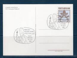 Vaticano / Vatican City  1981 --- Cartolina Postale   --S.S. GIOVANNI PAOLO II -- ANNULLO VIAGGIO IN ARGENTINA - Entiers Postaux