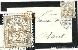 Trauerbrieflein  Basel  (Abart Ziffer)         1906 - Plaatfouten