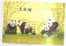 60477) 2003 - Austria Foglietto Usato Raffiguranti I Panda - Oblitérés