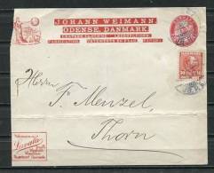 Denmark 1905 Uprated Postal Stationary Cover (Front Part Only ) - Briefe U. Dokumente