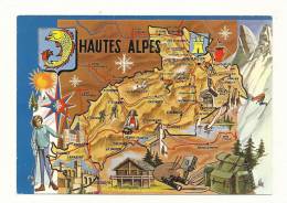 Cp, Carte Géographique, Circuit Touristique Des Hautes Alpes - Carte Geografiche