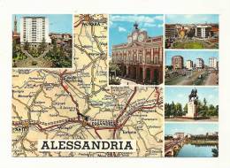 Cp, Carte Géographique, Alessandria - Carte Geografiche