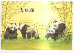 60493) 2003 - Austria Foglietto Usato Raffiguranti I Panda - Oblitérés