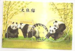 60501) 2003 - Austria Foglietto Usato Raffiguranti I Panda - Oblitérés