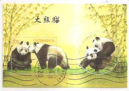 60522) 2003 - Austria Foglietto Usato Raffiguranti I Panda - Oblitérés