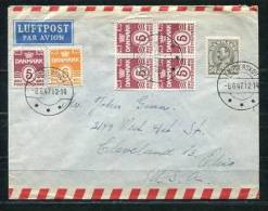 Denmark 1947 Cover To USA Stamps Block Of 4   +++ - Brieven En Documenten