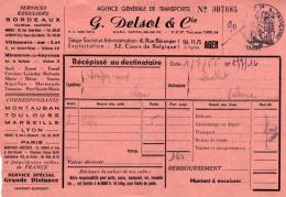 Agence Générale De Transport - G. Delsol & Cie - Agen (L. Et G.) - Recépissé Destinataire - Transport