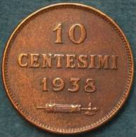 M_p> San Marino 10 Centesimi 1938 400.000 Pz Coniati - San Marino