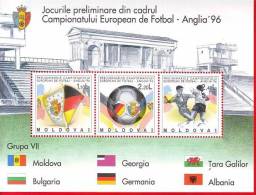 Moldova, Stamp Block 1994, UEFA European Football Championship / England 1996 - Championnat D'Europe (UEFA)