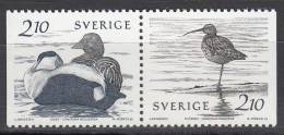 Bird (Oiseau), Sweden Sc1582-3 Waterbird, Eider, Smaspov - Ducks