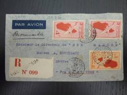 LETTRE RECO DE MADAGASCAR AVEC BEL  AFFRANCHISSEMENT P A  ADRESSEE EN FRANCE 1936 COVER - Cartas & Documentos