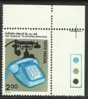 INDIA, 1982, Telephone Service Centenery,  With Traffic Lights,Top Right ,MNH, (**) - Ungebraucht