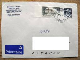 Cover Sent From Denmark To Lithuania On 1994, Marselisborg - Briefe U. Dokumente