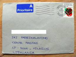 Cover Sent From Denmark To Lithuania On 1993 - Cartas & Documentos