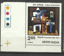 INDIA, 1982, Three Musicians By Pablo Picasso,(1881-1973), With Traffic Lights,Bottom Left ,MNH, (**) - Ungebraucht