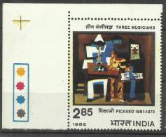 INDIA, 1982, Three Musicians By Pablo Picasso,(1881-1973), With Traffic Lights,Top Left ,MNH, (**) - Ungebraucht