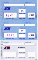 3 Talons De Billets D´embarquement 1992, Compagnie Aérienne AOM - Europa