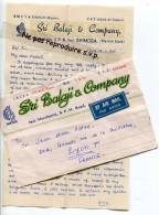 - Cover From India - Air Mail, Sri BaIaji & Compagny,  Stamp Au Verso, Very Nice, 1966, With Letter, .. - Covers & Documents