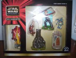 Figurine Star Wars - 4 Magnets 3-D (Aimant) Naboo Figter, Stap Et Battle Droid, Jard Jard Binks, Watto - Episodio I