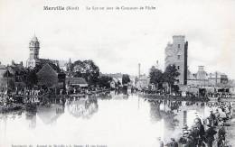 MERVILLE - UN JOUR DE CONCOURS DE PECHE  SUR LA LYS - BELLE CARTE ANIMEE -  TOP !!! - Merville