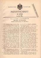 Original Patentschrift - Fa. J. Fahr In Gottmadingen , 1903 , Zwirn- Und Spinnmaschine !!! - Tools