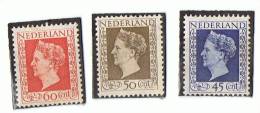 1948 - NEDERLAND Pays-Bas - WILHELMINE  - Neufs  -  Yvert Et Tellier N° 488 -489-490 - Nuevos