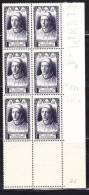 FRANCE N° 766a 3f + 1f NOIR FOUQUET BONNET A POINTE BLOC DE 6  NEUF SANS CHARNIERE - Unused Stamps