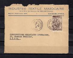 CASABLANCA - MARRUECOS, FRONTAL DE SOBRE COMERCIAL CIRCULADO A LYON, " INDUSTRIE TEXTILE MAROCAINE" - Otros & Sin Clasificación