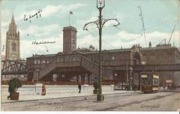 CPA 1906 Liverpool  Over Head  Railway And St Nicholas ´Church - Autres & Non Classés