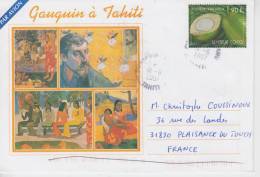 Polynésie YT 808 Sur Lettre Pour La France : Senteur Coco , Illustration Gauguin - 2007 - Storia Postale