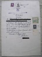 MARCHE DA BOLLO SU DOCUMENTO COMUNE DI SORRENTO ANNO 1945 - Fiscale Zegels