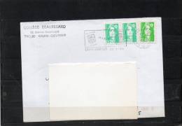 SOBRE CON FRANQUEO MECANICO O METER EN NEGRO CIRCULADA GRAN GEVRIER  DEL AÑO 1994 - Enveloppes