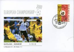 CALCIO UEFA FOOTBALL CHAMPIONSHIP EURO 2000 FDC GERMANY ROMANIA - Europei Di Calcio (UEFA)