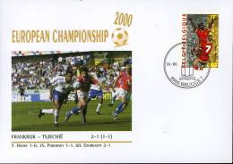 CALCIO UEFA FOOTBALL CHAMPIONSHIP EURO 2000 FDC FRANCE CZECH - Championnat D'Europe (UEFA)