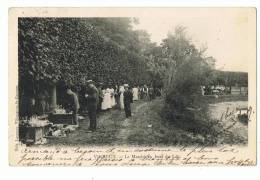CP  VIGNEUX   LE MARCHE AU BORD DU LAC  - ECRITE EN 1909 - Vigneux Sur Seine