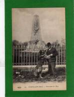 92 - CHATILLON   -Cpa 1912 LE MONUMENT DES DEFENSEURS DE PARIS 1870 - Avec Le Maitre Et Son Chien Carte RARE - Châtillon