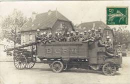 CPA (92) GENNEVILLIERS S.E.C.F M Societé D Eclairage Chauffage Et Force Motrice Crée En 1903 (pompiers) Carte Photo - Gennevilliers