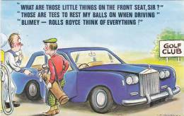 COMIC - FITZPATRICK - WHAT ARE THOSE LITTLE THINGS ON THE FRONT SEAT.  GOLFING - Comicfiguren