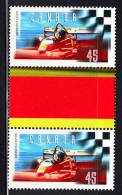 Canada MNH Scott #1647i Vertical Pair With Gutter 45c Villeneuve And Checkered Flag - Ongebruikt