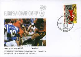 CALCIO UEFA FOOTBALL CHAMPIONSHIP EURO 2000 FDC SPAIN YUGOSLAVIA - Fußball-Europameisterschaft (UEFA)