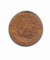 GREAT BRITAIN    1/2  PENNY  1962  (KM# 896) - C. 1/2 Penny