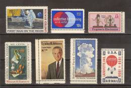 USA - LOT DE 7 TIMBRES NEUFS - ESPACE - ELECTRONIQUE - MUSIQUE - JOHNSON - YELLOWSTONE - Unused Stamps
