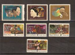 USA - LOT DE 7 TIMBRES NEUFS - JEFFERS - CATHER - O TANNER - WAR - Andere & Zonder Classificatie