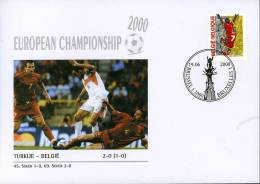 CALCIO UEFA FOOTBALL CHAMPIONSHIP EURO 2000 FDC TURKEY  BELGIUM - Europees Kampioenschap (UEFA)