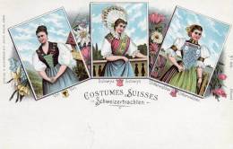Costumes Suisses Switzerland 1898 Uri & Schwyz & Unterwalden Postcard - Sin Clasificación