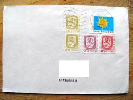Cover Sent From Finland To Lithuania On 1992, Sun Kouvola - Storia Postale