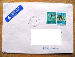 Cover Sent From Norway To Lithuania On 1998, Animals Insects Butterfly - Briefe U. Dokumente