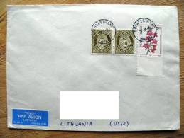 Cover Sent From Norway To Lithuania On 1990, Flowers Flora - Lettres & Documents