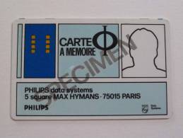 FRANCE - Philips - Smart Card - Carte A Memoire - 1981 - Specimen - Internas