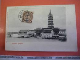 1 China Postcard - Nice Stamp  - Nganking Pagode , Nr 77 MAX NOISSLER Shangai - Cina